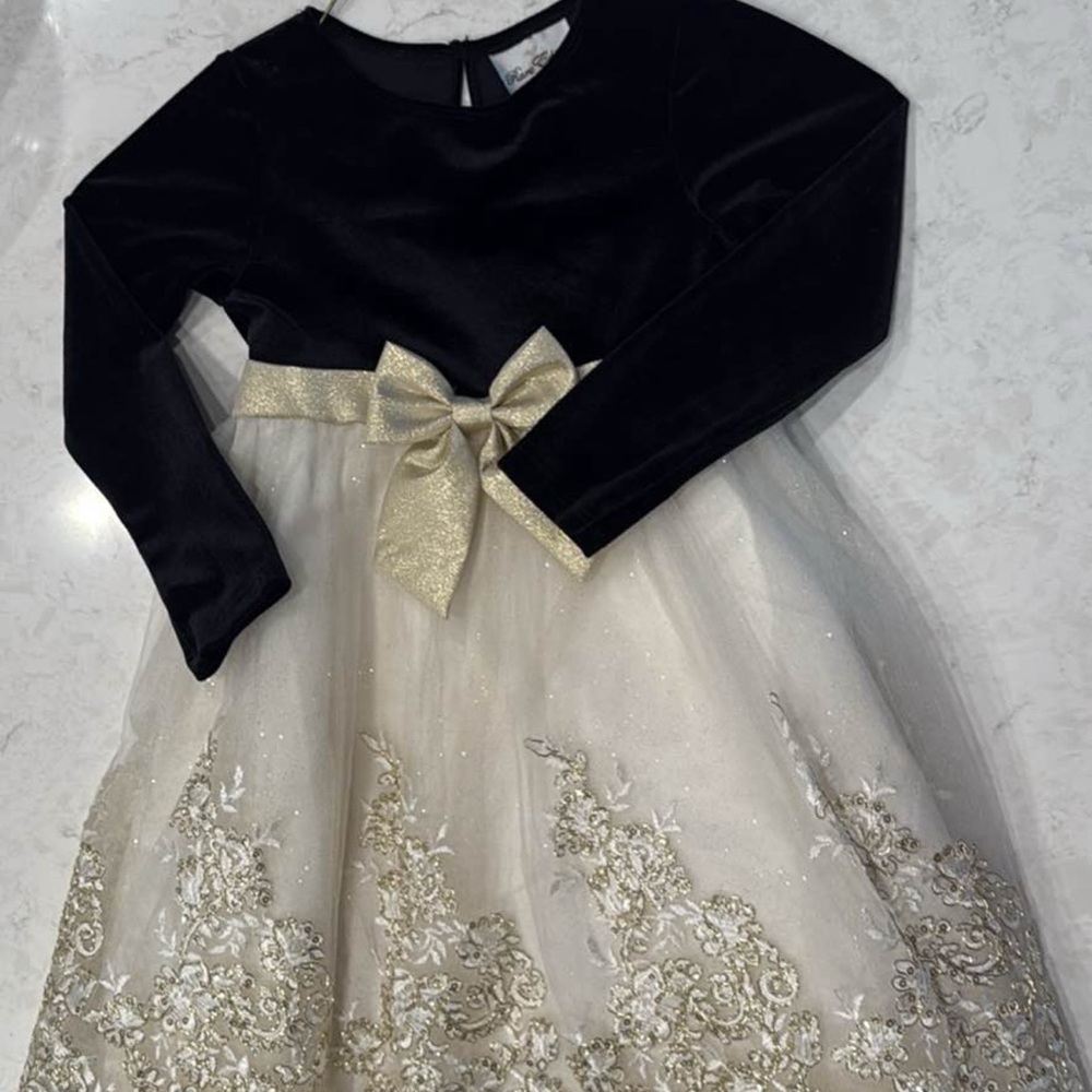 Rare Editions Black and Gold Formal Dress